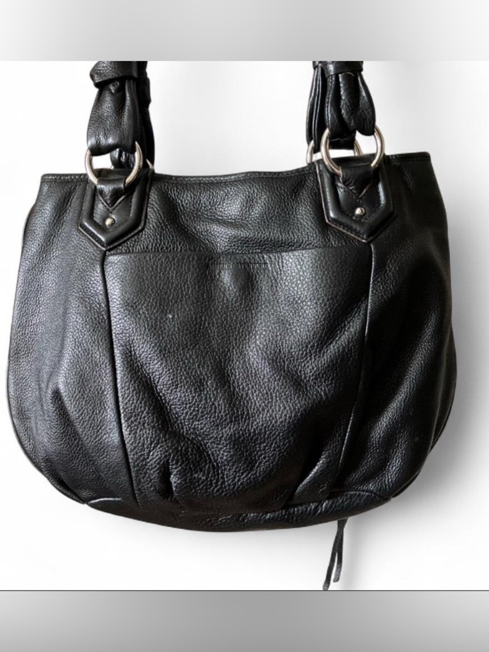 Aimee Kestenberg Galaxy Print Leather Tote Bag Black Shoulder Bag - Picture 4 of 11